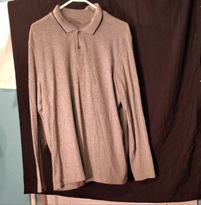 Covington Silver Polo Shirt with Long Sleeves and Soft Fabric